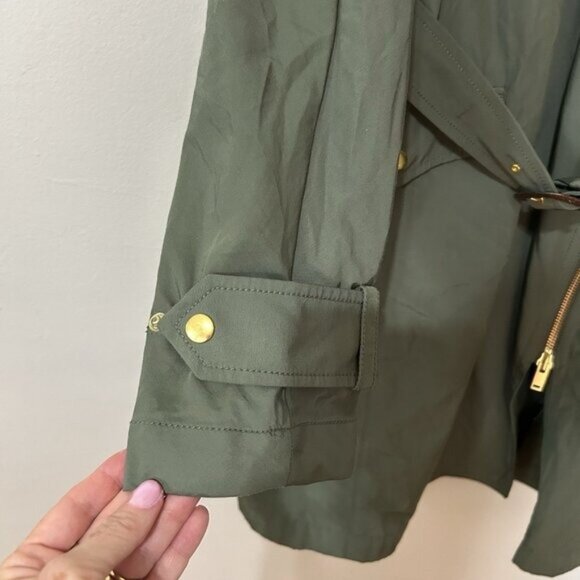 J. Crew assymetrical trench coat 8 belted Steampunk Classic Minimalist Academia - Picture 15 of 16